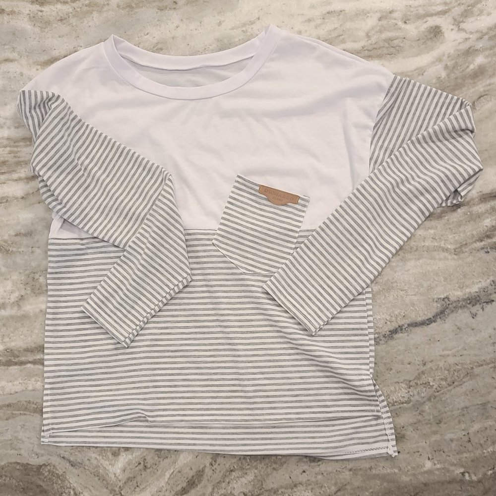 Color Block and Striped Long Sleeve